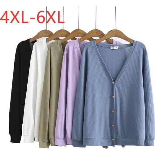 New 2021 Ladies Spring Summer Plus Size Cardigan Tops For Women Large Long Sleeve Elastic Blue Thin Sunscreen Shirt 4XL 5XL 6XL