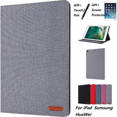 For iPad 10.2 2020 8th Solid Color Cloth Case Cover with Stand for iPad Air 1 2 2017 2018 9.7 iPad 10.2 Pro11 iPad Mini 12345