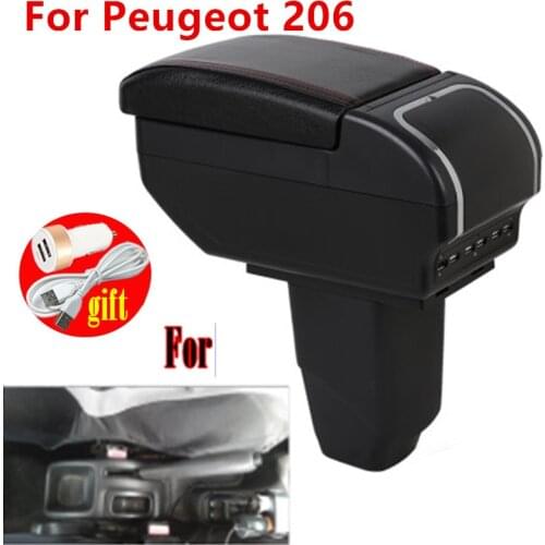 For PEUGEOT 206 armrest box central Store content box car-styling Storage Center Console products interior accessories