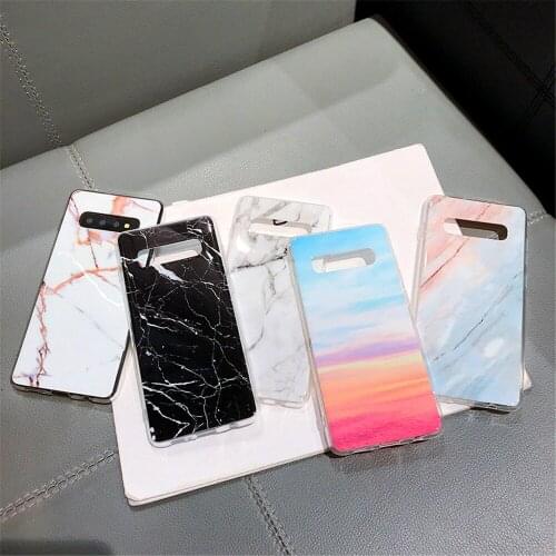 Luxurry Marble Soft Case For Samsung Galaxy A50 A30 A20 A10 Case For Galaxy S10 Plus S10E Soft Silicone Phone Case Capa Fundas