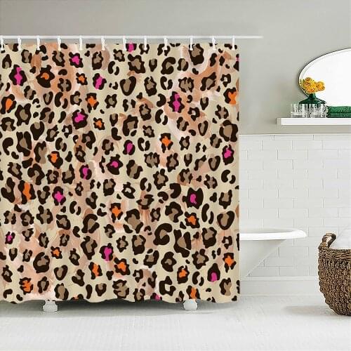 3D Sexy Leopard Pattern Shower Curtains Waterproof Fabric Bath Screen Curtain Home Decoration Bathroom Printed Shower Curtain
