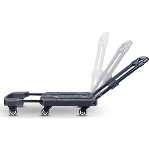 6 Wheels Trolley Portable Small Trailer Can Load 200KG, Folding Hand Trolley Turtle Cart, Can Push Can Pull Household Trolley