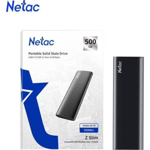 Netac External SSD 250GB 500GB 1TB Portable SSD USB 3.2 Type C Solid State Drive for Computer