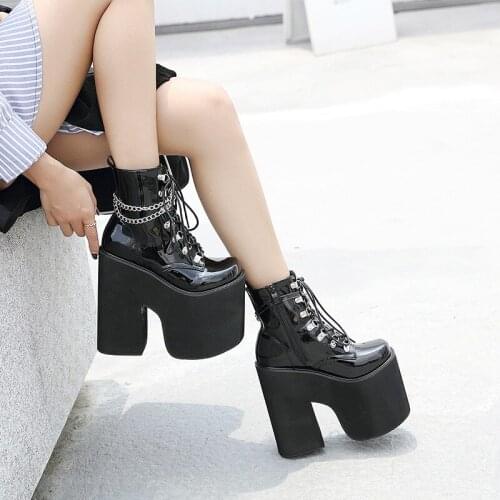 2021 Fashion New 17cm Nightclub Stage Shoes 34-43 Size Stage Catwalk Slope Heel High-Heeled Ankle Boots