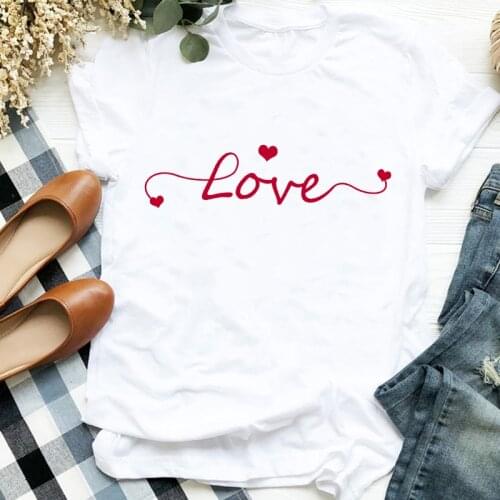 Women Lady Printing Heart LovePrinted Tops Tee Summer Female T shirt Short Sleeve For Women Clothing Ulzzang Harajuku women Tops