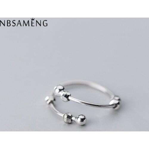 2019 Rings 100% 925 Sterling Silver Fashion Ring ball Opening Adjustable Rings For Women Girl Wonderful Gift Ring Jewelry