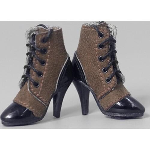 1: 6 Girls Shoes Ankle Boots with Heel And Lace Up for Female Body to 12