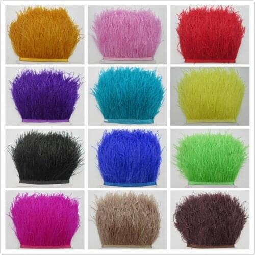 10yards high quality real ostrich feather trims height 10-15CM feathers for Crafts skirt/dress/costume accessories decoration