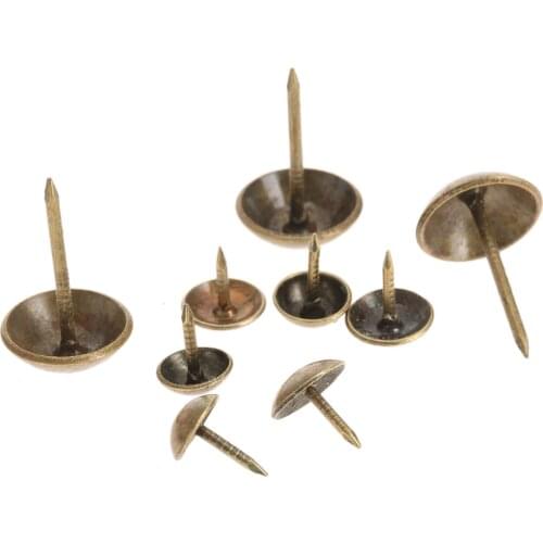 100Pcs Antique Brass Bronze Upholstery Nail Jewelry Gift Wine Case Box Sofa Decorative Tack Stud Pushpin Doornail Hardware