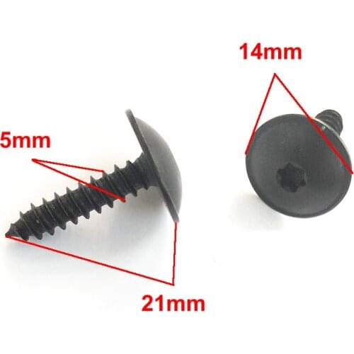 100x N90974701 Engine Cover Undertray Splashguard Wheel Arch Grille Bumper Skirt Torx Screw Bolt Fastener Clip 5x14mm For VW