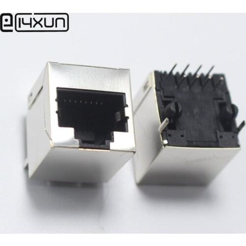 2pcs RJ45 5524 Network jack 8P8C Modular Network PCB Jack 8P Vertical LAN Adapter 5224-8p8c DIP Connector