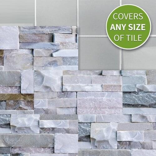 9PCS 3D Brick Wall Stickers Wallpaper Decor Foam Waterproof Wall Covering Wallpaper Bathroom Kitchen Wall Tile Stair Sticker