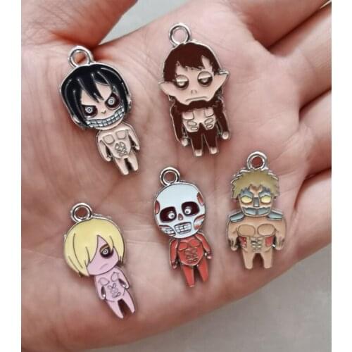 New 6 sets 30 pcs Anime Attack on Titan Charm Pendants DIY Jewelry Making