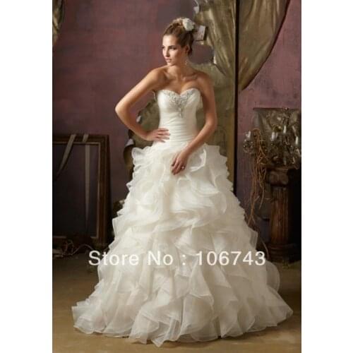 Free shipping new style best sale Sexy wedding gown Custom size crystal wholesale/retail sweetheart fashion bridal dress