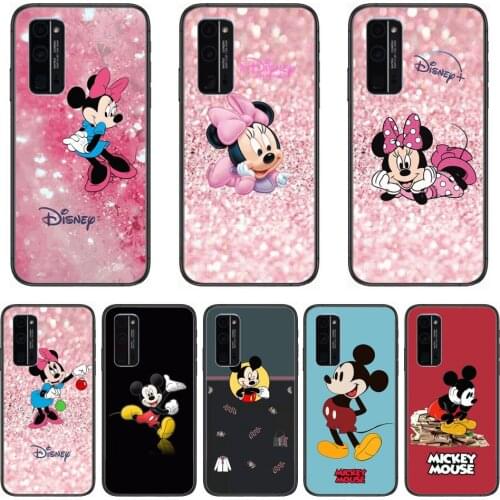 Disney Mickey Mouse Phone Case Hull For Huawei Honor 8 9 10 20 30 A S Lite Pro 5g i Black Back Soft Cell Cover Pretty
