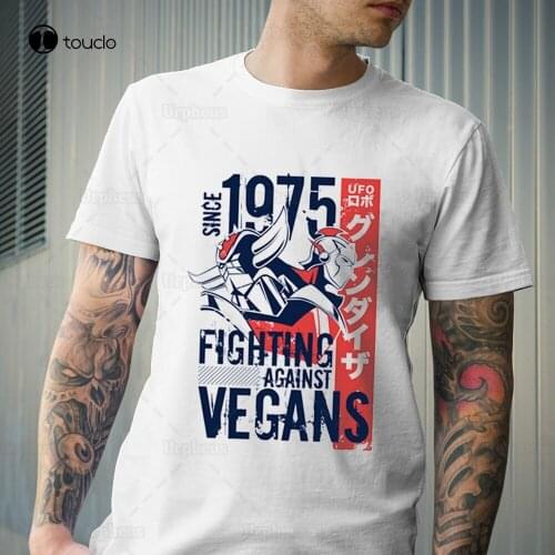Fight Against Vegan Men Tops Grandizer Vegan Shirt Japanese Anime Goldorak T Shirt Grendizer Ufo Robot Summer Top Tees Tee Shirt