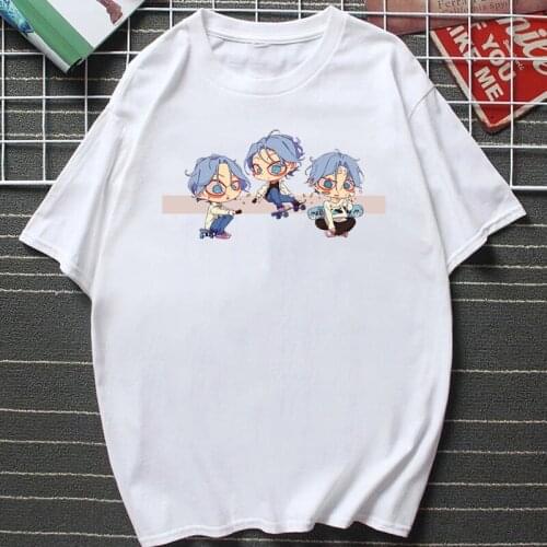 Anime SK8 The Infinity Short Sleeve T Shirt Men Manga Cherry Blossom Kawaii Graphic Tops Women Men Summer Fashion Streetwear