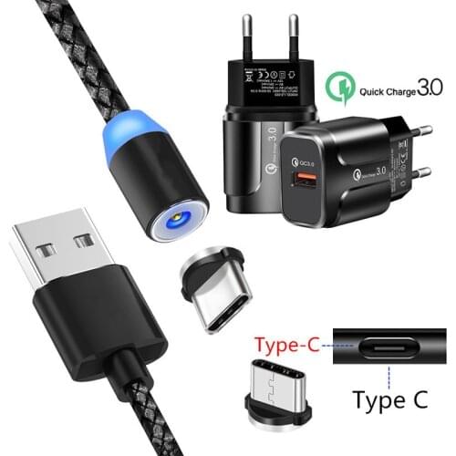 Oppo A53 A33 A9 2020 Realme 7i 7 6 Pro Fast Charger QC 3.0 Magnetic Charge Type C USB Cable Redmi 9 For Samsung A32 A52 A51 M31