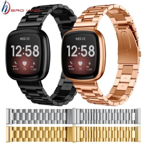 Metal Band For Fitbit Versa 3/Sense Wrist Bracelet For Fitbit Sense Strap Replacement Stainless Steel Loop Watchband Accessories