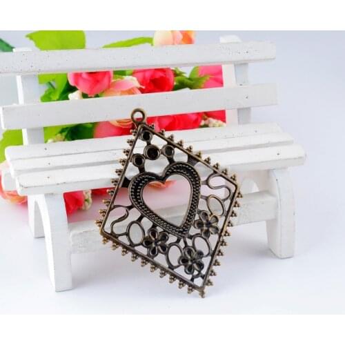 MIAOCHI 30Pcs Bronze Tone Filigree Wraps Connectors Metal Crafts Gift Decoration DIY Findings 55x71mm J0527