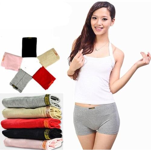 Fashion Boyshort Cotton Boxer Lady Underwear Women Comfortable Short Female Panty Mid Waist Seamless Female Womens Panty