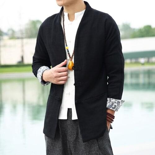 Chinese Style V-Neck Jacket Men Clothes Hip Hop Mens Jackets And Coats Black Streetwear Men Jacket Coat 2019 Spring