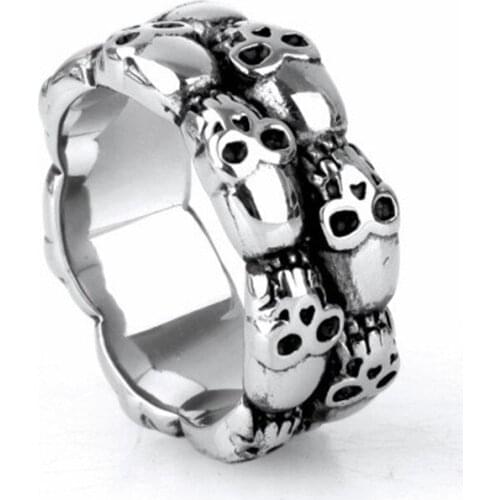 Stainless steel jewelry wholesale Man punk titanium steel skeleton ring