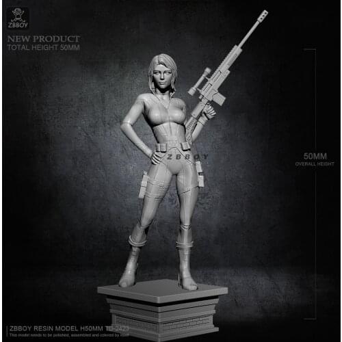 50mm Resin figure kits Female sniper special forces resin soldier self-assembled TD-2423