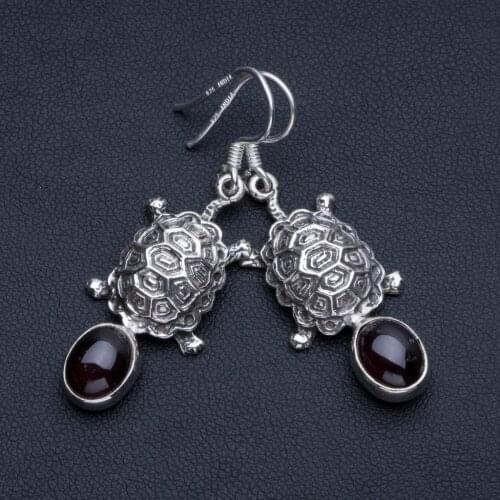 Natural Amethyst Boho Style 925 Sterling Silver Drop Earrings 1 1/2" R1612