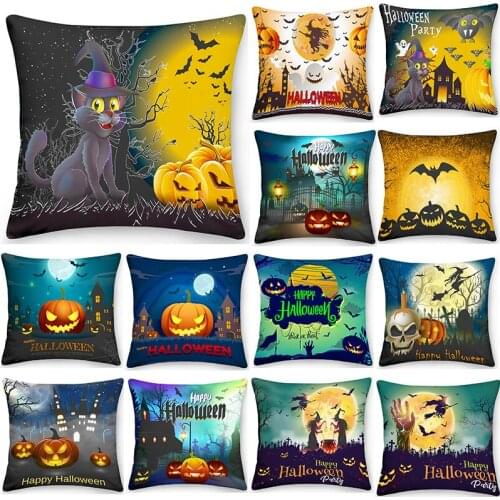 Pumpkin Lantern Pillowcase Decor Home Bedroom Halloween Cushion Cover Car Bedside Sofa Decoration Party Gift
