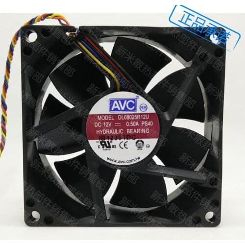 NEW AVC 8025 12V 0.5A PWM 4lines control speed CPUDL08025R12U cooling fan