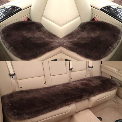 OGLAND Natural Fur Comfort Authentic Fluffy Sheepskin Car Seat Cover for Soft Car Seat Cushion made of Australia Wool Automobile