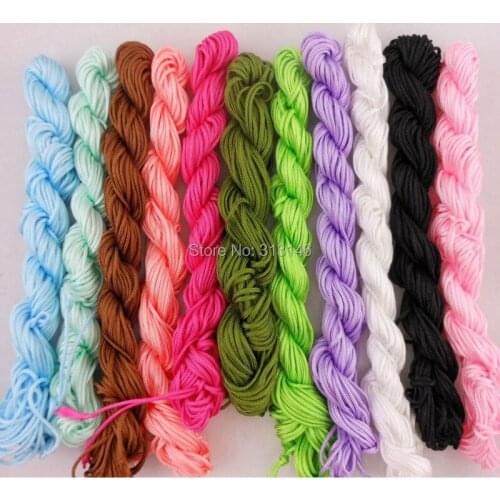 Wholesale 11pcs/lot 1.5mm Macrame Shamballa Bracelet DIY Braided Jewelry Nylon Cord Chinese Knotting Handcraft String Thread