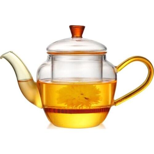 PINDEFANG Chinese Style Nice 400ml Whole Borosilicate Glass Teapot W/ Strainer Heatable gift teaSet Colorful Health Giftset New