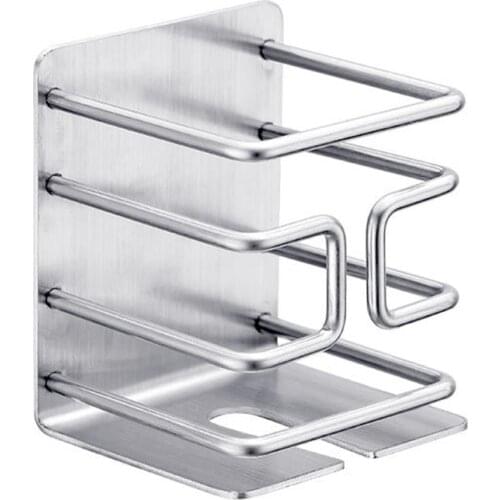 Stand Shaver Holder Stainless Steel Self Adhesive Wall Mounted Practical No Punching Home Electric Razor Storage Rack Convenient