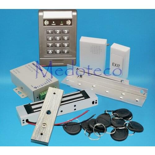 Full 125khz Rfid Card Wood Metal Door Access Control System Kit EM Card Access Controller +350lbs Magnetic Lock + ZL Bracket