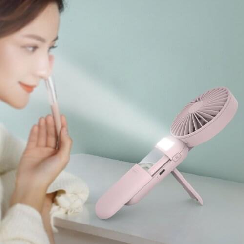 2000mah Portable Hand Fan For Outdoor Office Creative Macaron Powerful Rechargeable Cooling Fan With Cosmetic Mirror#dg4