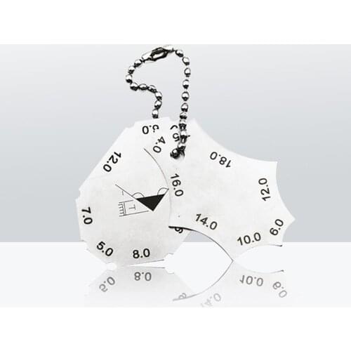 2 PCS/set Fillet Welding Inspection Gauge Stainless Steel Right Angle Weld Gauge for checking Leg Length and Throat Thickness