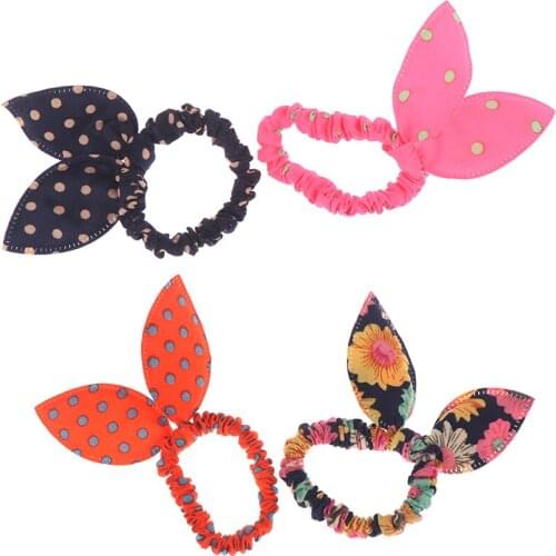 New Fashion Girls Hair Band Mix Styles Polka Dot Bowknot Rabbit Ears Elastic Hair Rope Ponytail Holder for Girl Baby Headwear