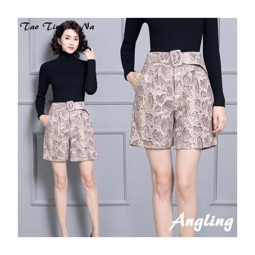 Top brand New 2020 Women Real Genuine Sheep Leather Shorts KS65 high quality