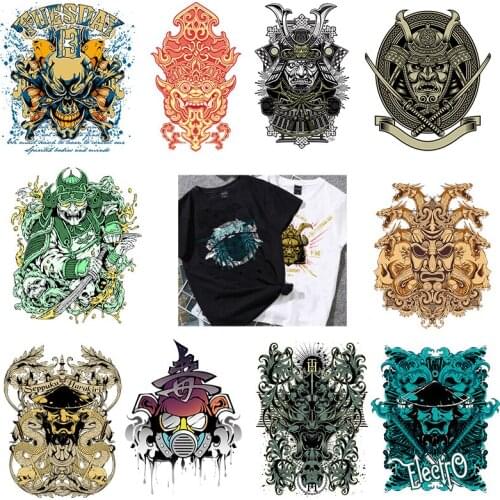 Punk Style Warrior Heat Transfer Ironing stickers Applique on Clothes Garment Accessories DIY Appliques