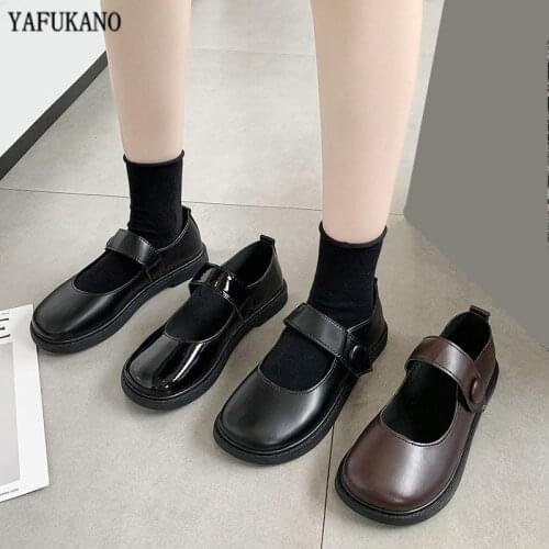 Japanese School Students Uniform Shoes Uwabaki JK Round Toe Buckle Trap Women Girls Lolita Cosplay shoes sweet lolita shoes