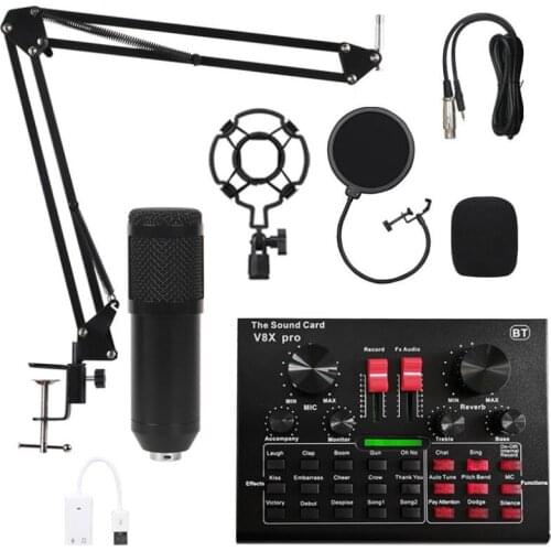 V8X Sound Card Bm800 Microphone Mixer Sound Card Live KTV Web Live Equipment