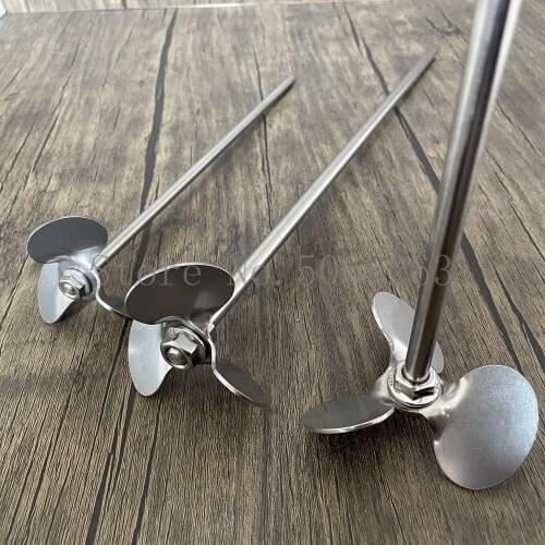 1set Lab stainless steel Rotating DIA40mm to 120mm three blade propelle with agitating stirring rod,Angle degree of blade: 30