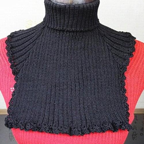 Fashion Autumn Female Wool Plaid winter warm fur scarf otter necktie collar high knitted wool fake collar Knitting Winter