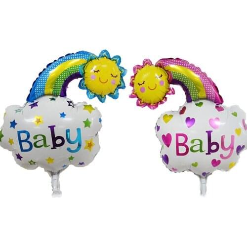 10pcs/lot Rainbow Smile Face Foil Balloons Baby Shower Party Balloons Boy Girl Foil Balloons Birthday Party Decoration Kids