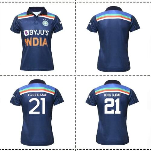 2021 INDIA HOME CRICKET JERSEY India Home/Away Rugby India Cricket Jersey size S-XL-5XL