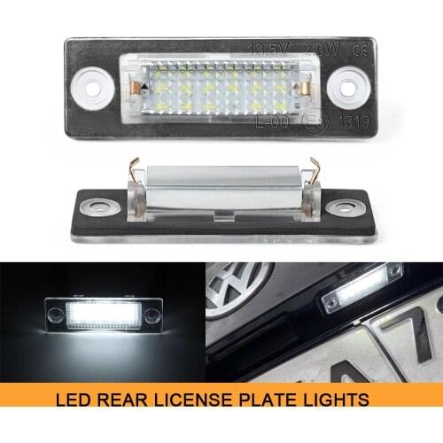 2x No Error LED Rear License Plate Light Lamps For VW Transporter T5 T6 Touran MK1 Passat 3C B6 Wagon Syncro MK5 Jetta Golf MK4