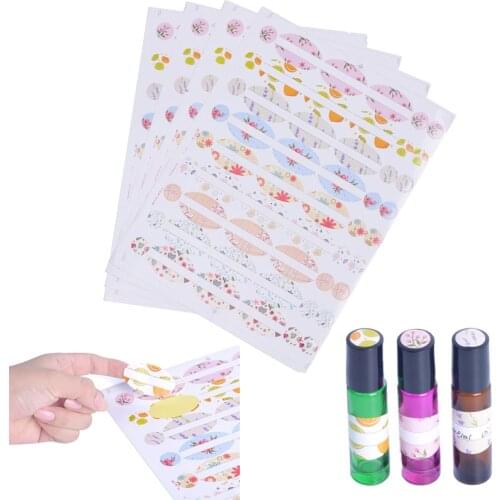 4 Sheets Empty Papers Stickers Blank for Essential Oil Bottles Cap Lid Labels Bottles Body Stickers For All Perfume bottles