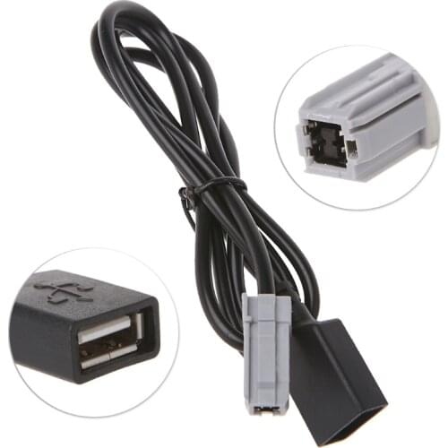OOTDTY Car Aux Audio Input Media Data Wire Original Plug To USB Adapter Conector For Toyota RAV4 EZ Verso Camry